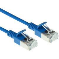 ACT Blauwe 0,15 meter LSZH U/FTP CAT6A datacenter slimline patchkabel snagless met RJ45 connectoren