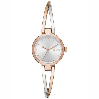 DKNY NY2791 Horloge Crosswalk staal zilver- en rosekleurig 26 mm