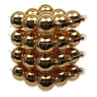 72x stuks Gouden glazen kerstballen 4 cm glans - thumbnail