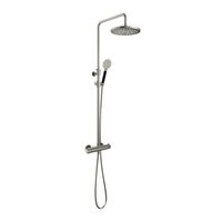 Hotbath Cobber X Opbouw Regendoucheset Met Thermostaatkraan, Hoofddouche 30cm En Ronde Handdouche Geborsteld Nikkel