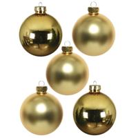 Kerstballen set - 10x stuks - goud - glas - 6 cm - glans/mat - kerstversiering
