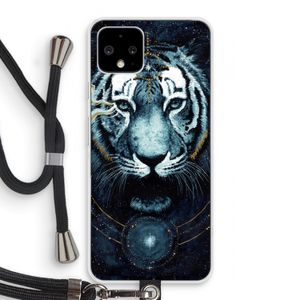 Darkness Tiger: Pixel 4 Transparant Hoesje met koord