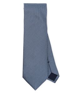 Corneliani patterned-jacquard silk tie - Bleu