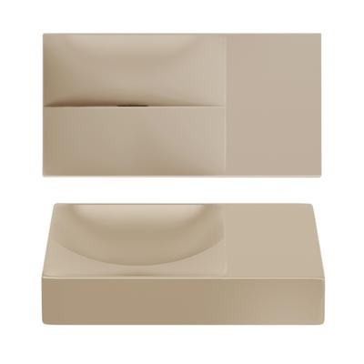 Clou Vale fontein 38 cm zonder kraangat rechts mat mosterd keram CL/03.34161.R