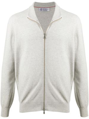 Brunello Cucinelli veste zippée en cachemire - Gris