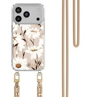 iPhone 17 Pro hoesje met beige koord - In bloom