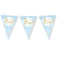 Geboorte vlaggenlijn jongen Its a boy - 2x stuks - 10 meter - blauw - babyshower/gender reveal - vla