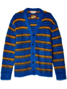 Marni cardigan en mohair mélangé à rayures - Bleu