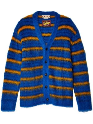 Marni cardigan en mohair mélangé à rayures - Bleu