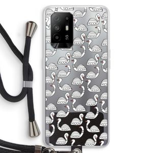 Zwanen: Oppo A95 5G Transparant Hoesje met koord