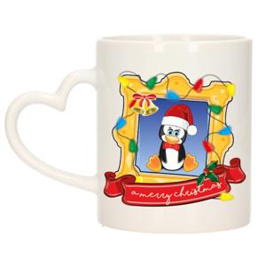 Kerst cadeau koffiemok - kerst pinguin - multi - 300 ml - keramiek