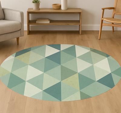 Geometrisch driehoekenontwerp vinyl tapijt groen