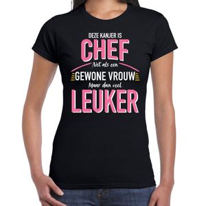 Deze kanjer is chef cadeau t-shirt zwart voor dames