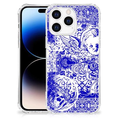 Extreme Case Apple iPhone 14 Pro Max Angel Skull Blauw Extreme Case Apple iPhone 14 Pro Max Angel Skull Blauw