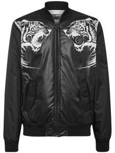 Plein Sport veste bomber à patch logo - Noir