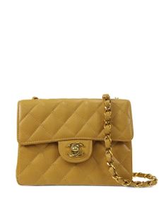 CHANEL Pre-Owned mini sac porté épaule carré Classic Flap (2003) - Tons neutres