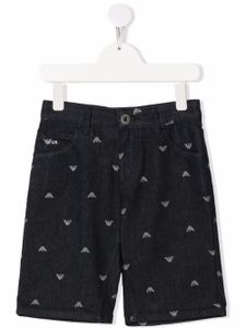 Emporio Armani Kids short à logo imprimé - Bleu