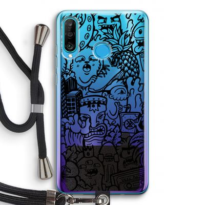 Vexx Black Mixtape: Huawei P30 Lite Transparant Hoesje met koord