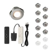 Set LED-inbouwspot met afstandsbediening Valdeno zilver 3W dimbaar 1-12 stuks