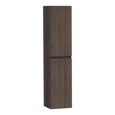 BRAUER Joy badkamerkast - 160x35x35cm - 2 deuren - greeploos - links- of rechtsdraaiend - lamellen eiken zwart HK-JY160LEZ
