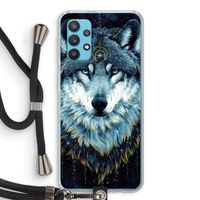 Darkness Wolf: Samsung Galaxy A32 4G Transparant Hoesje met koord Darkness Wolf: Samsung Galaxy A32 4G Transparant Hoesje met koord
