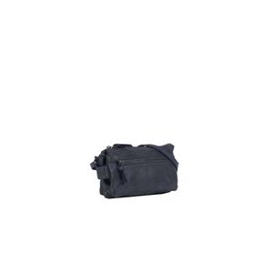 Justified Bags Justified Bags® Roma - Small - Top Zip - Leren Schoudertasje Navy Blauw