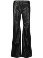 Alberta Ferretti pantalon en cuir à coupe droite - Noir