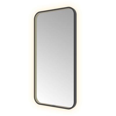 Spiegel Hotbath &MORE 100x50 cm LED-Verlichting Spiegelverwarming Rechthoek Geborsteld Zwart PVD