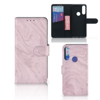 Alcatel 1S 2020 Bookcase Marble Pink - Origineel Cadeau Vriendin