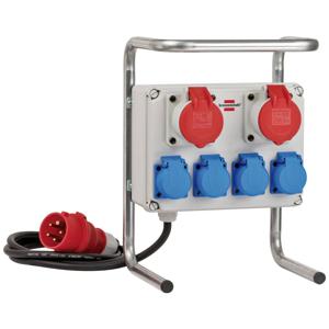 Brennenstuhl 1153750 power uitbreiding 2 m 6 AC-uitgang(en) Zwart, Blauw, Rood, Zilver