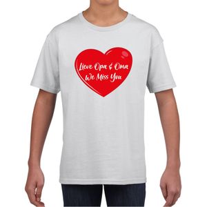 Lieve opa en oma we miss you t-shirt wit voor kinderen