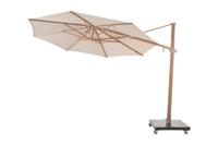 4-Seasons Siesta Premium - zweefparasol 350 cm. - Woodlook/Sand