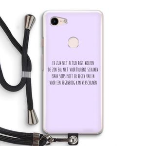 Regenboog: Pixel 3 Transparant Hoesje met koord