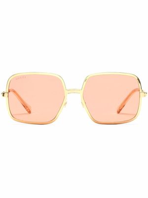 Gucci Eyewear lunettes de soleil à monture oversize carrée - Rouge