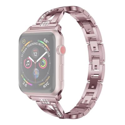 Kleurrijke diamant roestvrijstalen horlogeband voor Apple Watch serie & 40mm/3 & 2 & 1 38mm (paars)