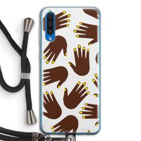 Hands dark: Samsung Galaxy A50 Transparant Hoesje met koord