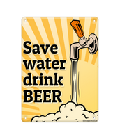 Tekstbord metaal Save water - thumbnail
