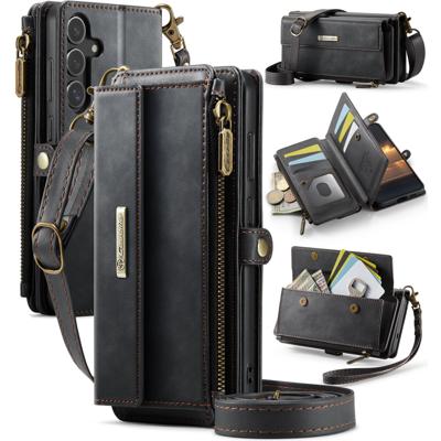Caseme Samsung Galaxy S25 FE hoesje - portemonnee tasje - Zwart
