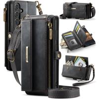 Caseme Samsung Galaxy S25 FE hoesje - portemonnee tasje - Zwart Caseme Samsung Galaxy S25 FE hoesje - portemonnee tasje - Zwart