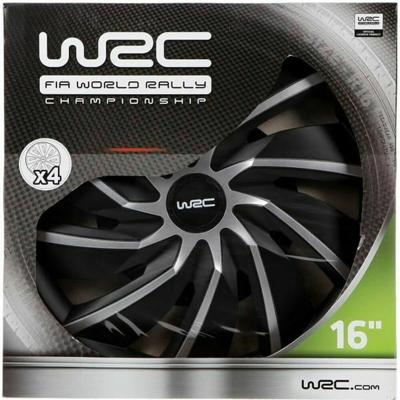 Hubkap WRC WRC 4 Turbo Grijs Zilverkleurig Mat zwart 16" 4 Onderdelen