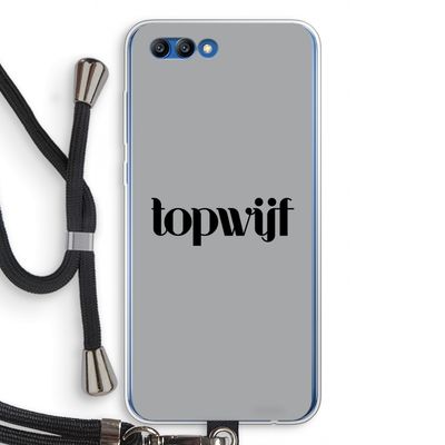 Topwijf Grijs Zwart: Honor 10 Transparant Hoesje met koord