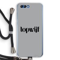 Topwijf Grijs Zwart: Honor 10 Transparant Hoesje met koord