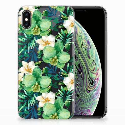 Apple iPhone Xs Max | TPU Case | Orchidee Groen Apple iPhone Xs Max | TPU Case | Orchidee Groen