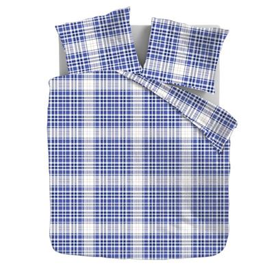 Dekbedovertrek Katoen - Eenpersoons (140x200 cm) - Blauw Flanel - Dessin: Strepen - Zydante - Dekbed-Discounter.nl