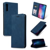 Retro huid feel Business magnetische horizontale Flip lederen case voor Xiaomi 9 SE (Navy Blue)