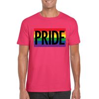 Regenboog vlag Pride shirt roze heren