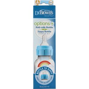 Dr Brown's Options+ overgangsfles smalle hals blauw 250ml (1 st)