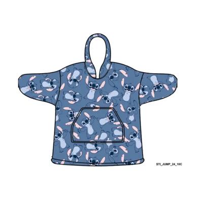 Stitch hoodie poncho blauw 3 - 6 jaar - polyester