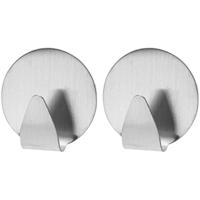 Excellent houseware Zelfklevende rvs haakjes - rond - 6x stuks - 5 cm