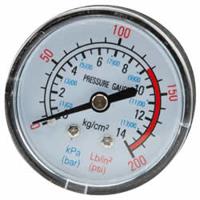 Spero Kunststof compressor drukmeter | 54mm | Bar/PSI | achteraansluiting 1/4 (M) | max. 14Bar - gcmtrakl